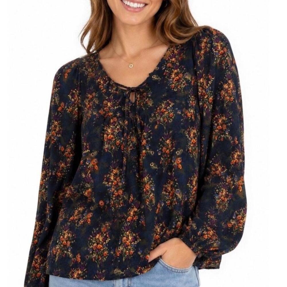 Natural Life Rowan Floral Boho Cottage Whimsy Romantic Blouse Women's Size M